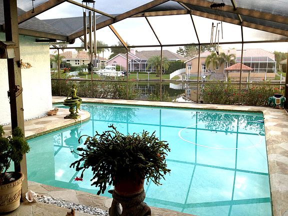 View of the canal and pool.