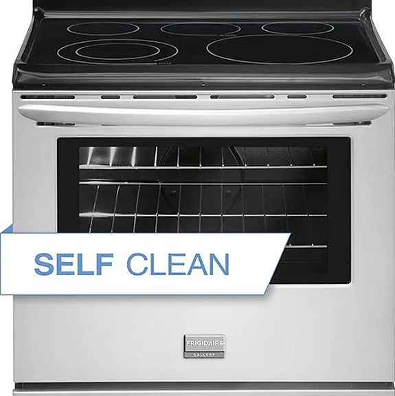 Classy professional grade range with 5 glass top burners and a convection oven