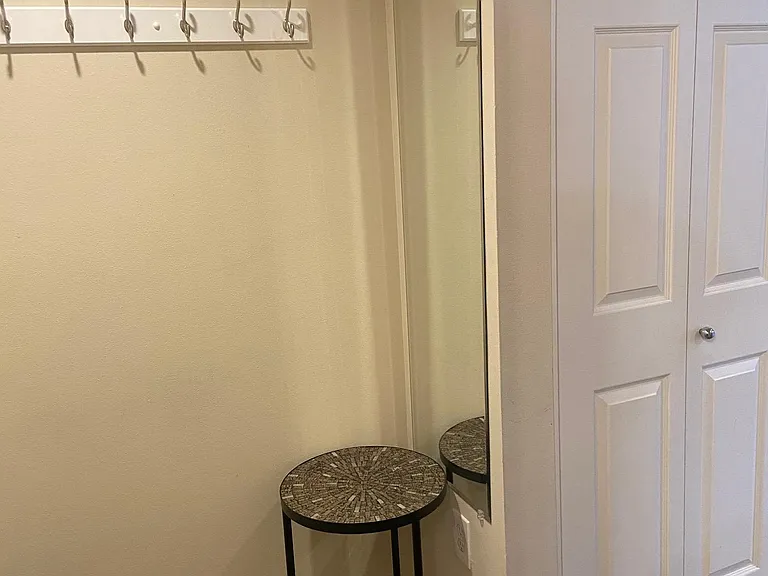 Quickly hang up your coat when you enter
