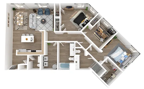 Floor plan Rare Main Line 3BR Penthouse-Style Home