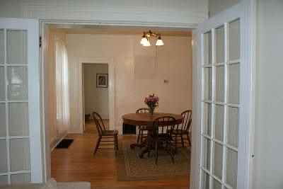 Hardwood floors in dining room