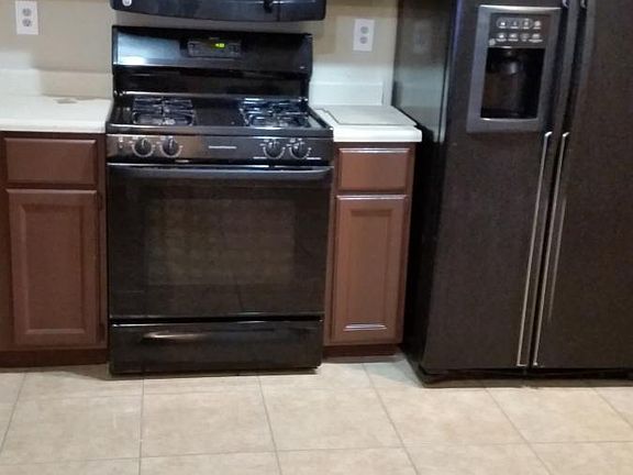 kitchen. Cabinets are cracked pepper (gray) now
