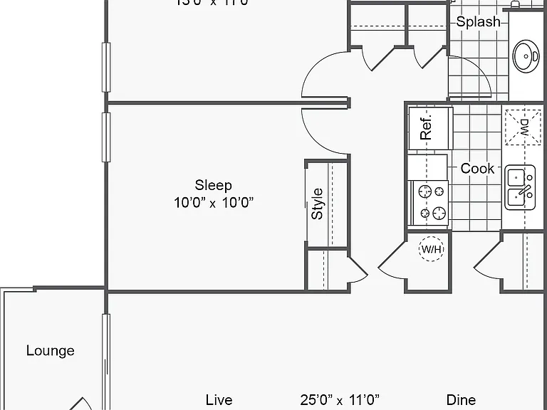 B1 | 2-Bedroom Floorplan B1 | 2-Bedroom Floorplan