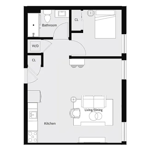 Floor plan Supersize Studio Home Office - A Furnished