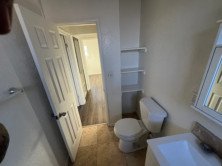 bathroom facing door