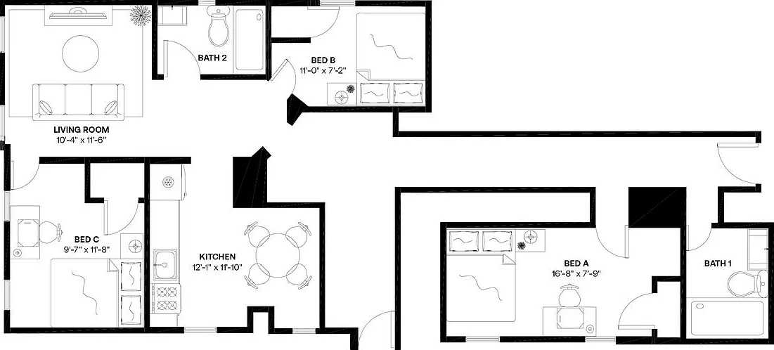 Queen bedroom in 3 bed/2 bath home in Morningside Heights #891 A — Photo 1