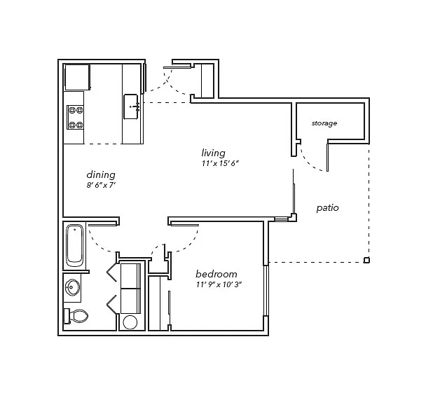 Floor plan One-Bedroom
