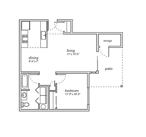 Floor plan One-Bedroom