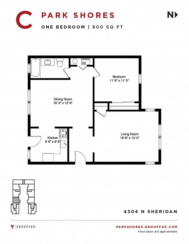 Floor plan One Bedroom