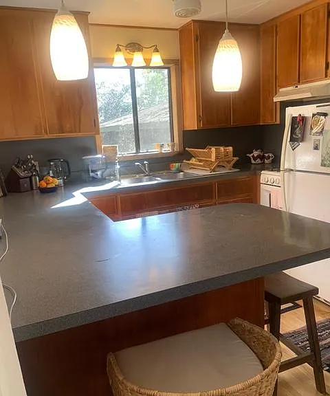 sink, stove refrigerator