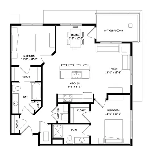 Floor plan 2 Bedroom G SIM
