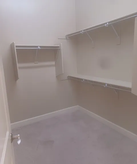 Walk in closet in master bedroom