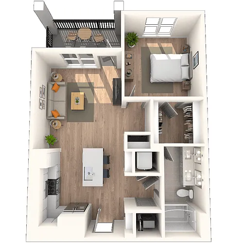 Floor plan A4 1x1 759 SF-FP