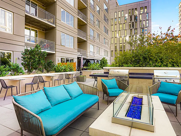 Outdoor lounge and grilling stations