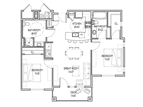 Floor plan Double Arch-ADA