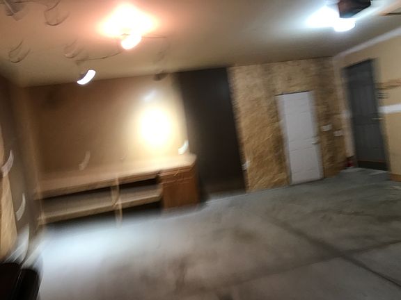 Garage with work bench