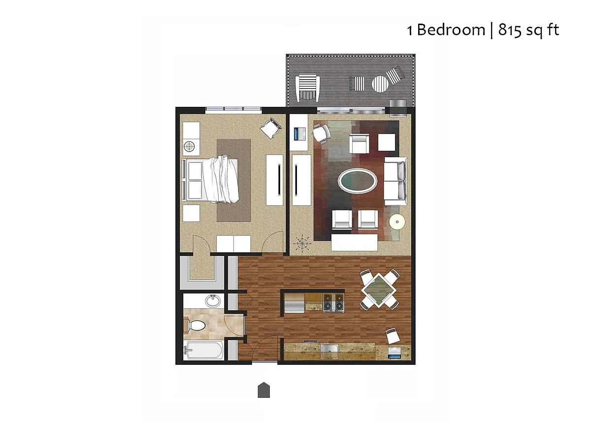 Floor plan 1 Bedroom C