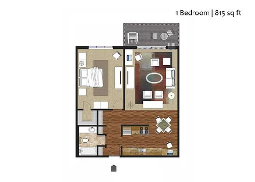 Floor plan 1 Bedroom C