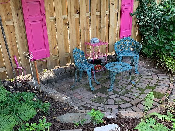 Seating area in back of garden