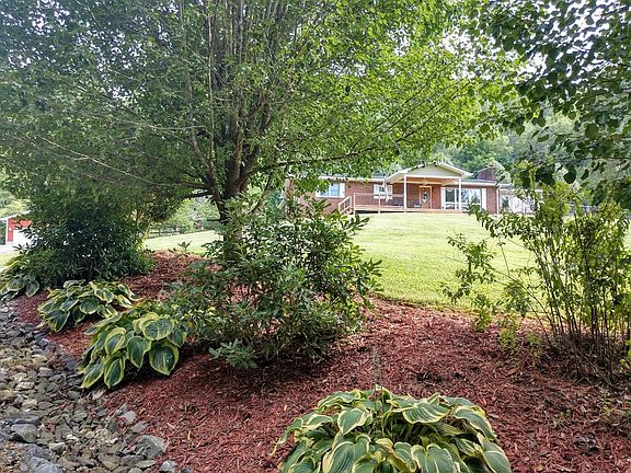 Landscaped lined driveway