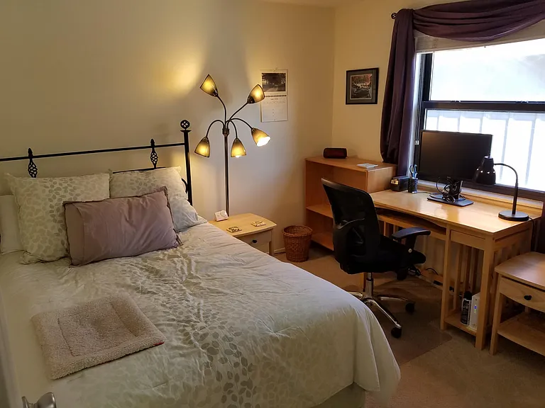 Office with double bed