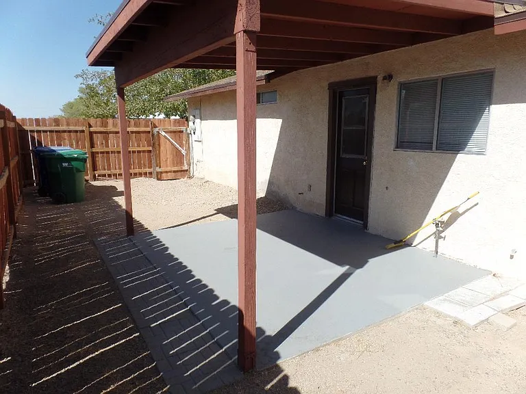 Fenced backyard