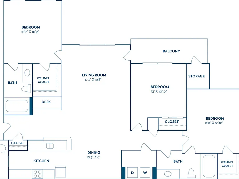 3 Bedroom | 2 Bath | 1309 SF | Renovated 3 Bedroom | 2 Bath | 1309 SF | Renovated