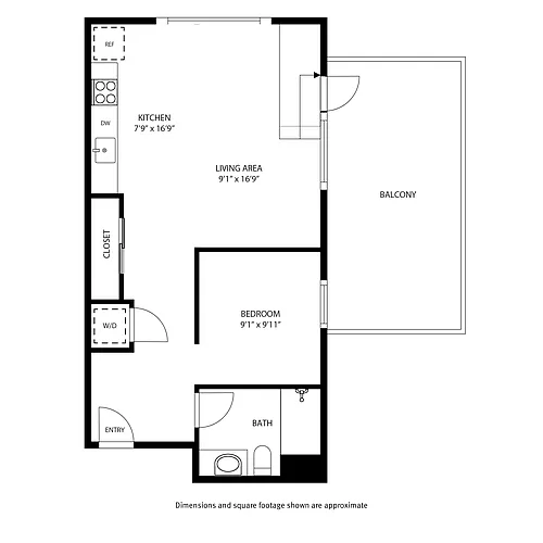 Floor plan Urban 1 Bedroom A5
