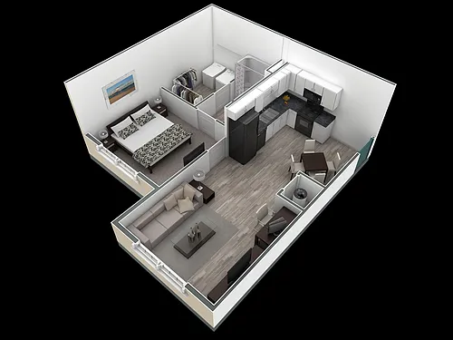 Floor plan 1 BR Horizon Overlook
