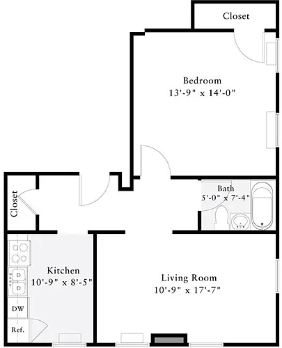 Floor plan 1 Bedroom R