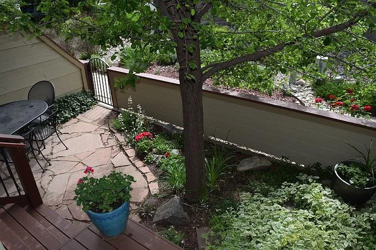 Flagstone patio and composite deck
