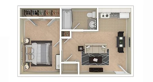 Floor plan 1 Bedroom Premium