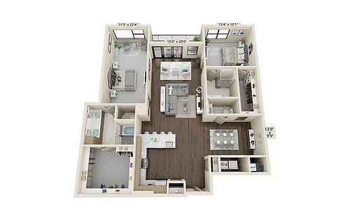 Floor plan 2 bedroom 2.5 bath