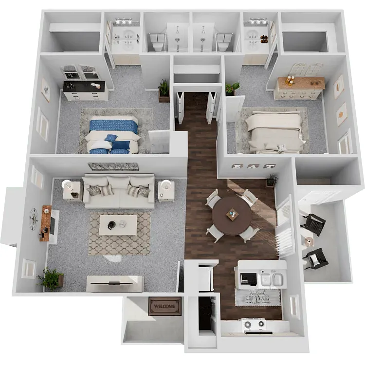 Floor plan 2 bedroom 2 bath