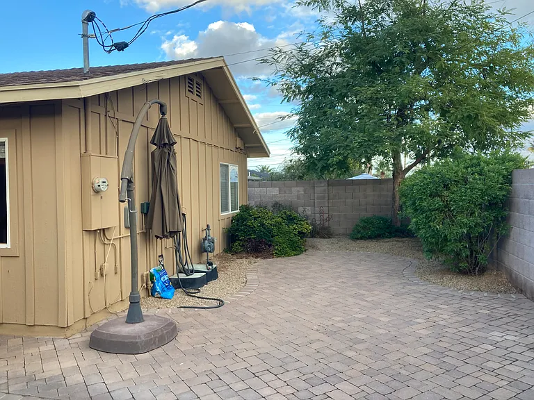 Paver patio perfect for grilling