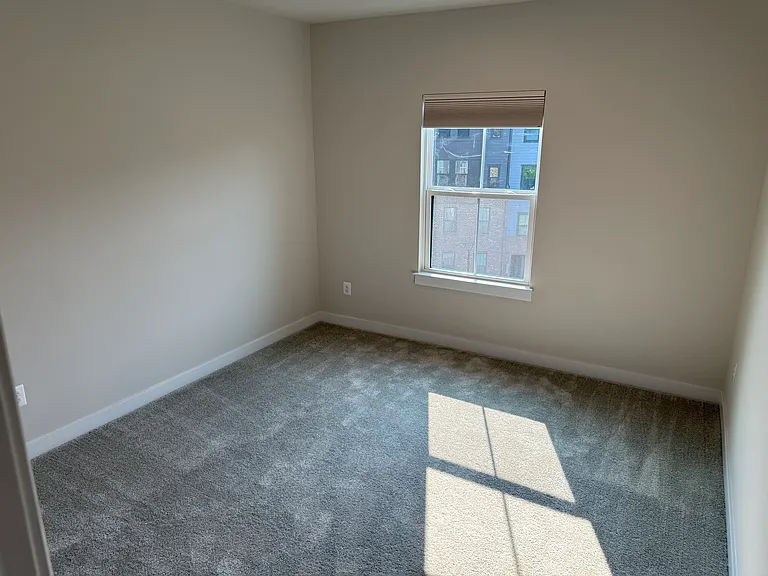 FOR RENT: Bedroom 2, with 1 closet, 1 window on top floor with full bathroom outside on same floor. 11 feet 4 inches x 13 feet. Has ceiling and darkout blinds. Ideal from working from home. Faces sun in morning.