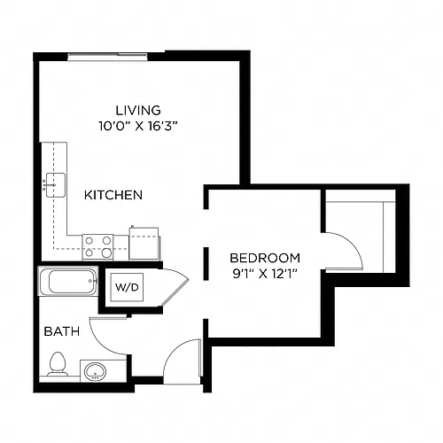 Floor plan Open 1x1 B1