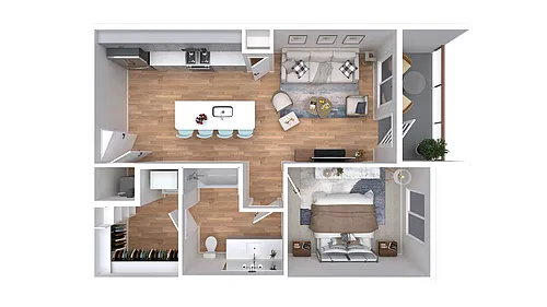 Floor plan 1x1-677