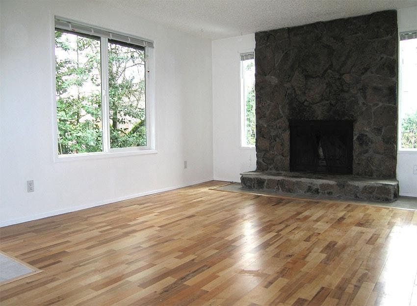 Fireplace with large hearth