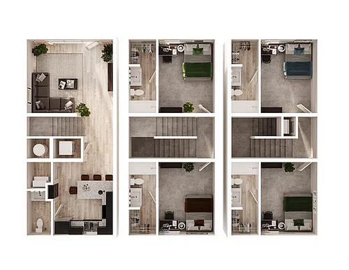 Floor plan 4 Bed/4.5 Bath Townhome