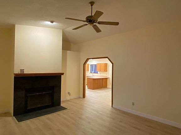 Living room, view towards dining area and kitchen