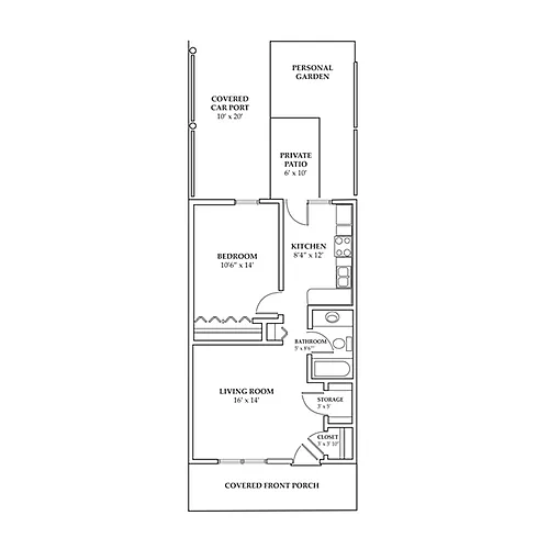 Floor plan One Bedroom Single Villas
