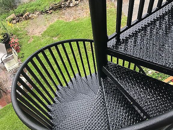 Stair case from top deck to 