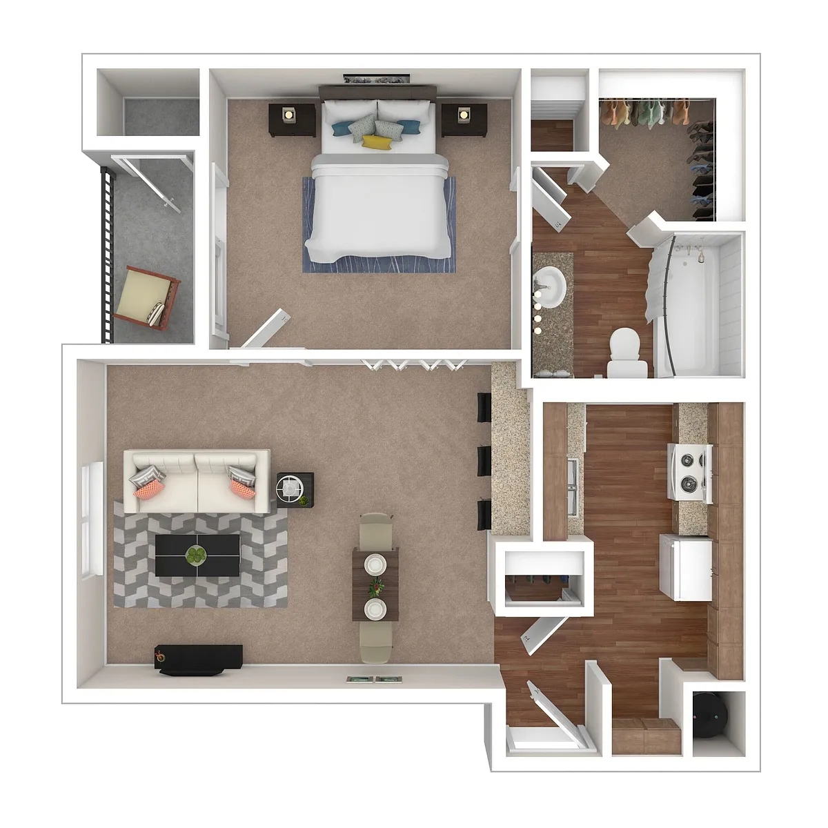 Floor plan One Bedroom One Bath