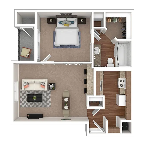 Floor plan One Bedroom One Bath