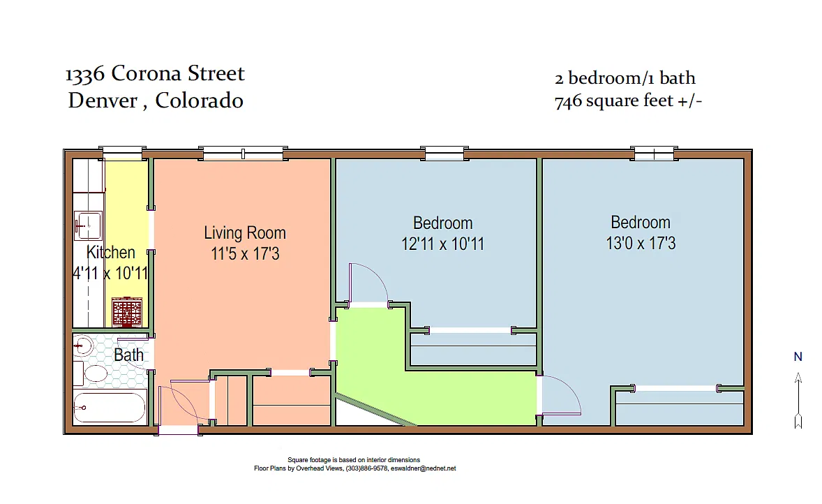 Floor plan 2 Bed 1 Bath