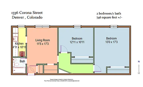 Floor plan 2 Bed 1 Bath