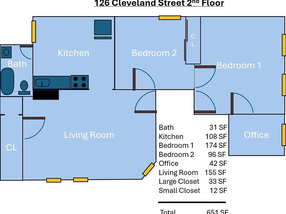 1st image of 126 Cleveland St Floor 2