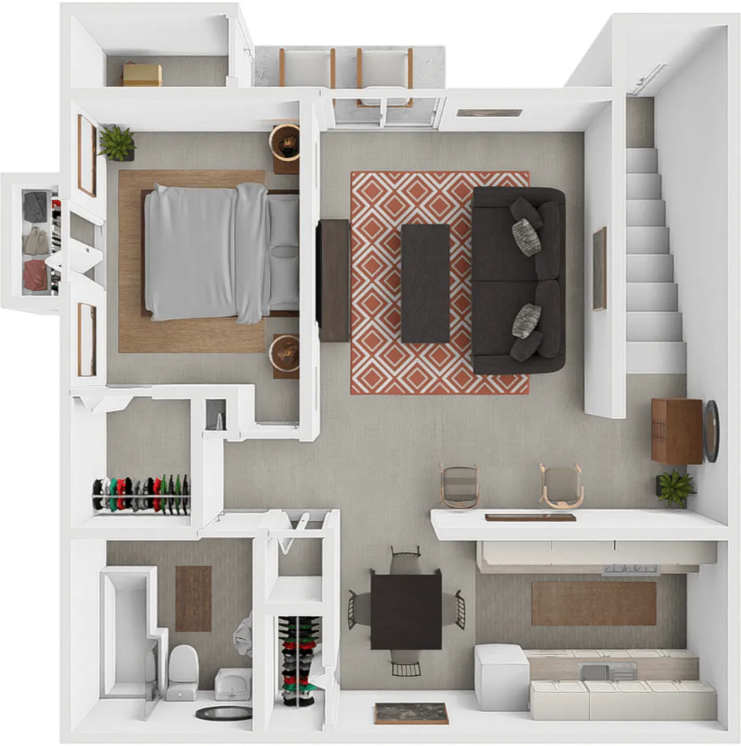 Floor plan 1 Bed 1 Bath Large
