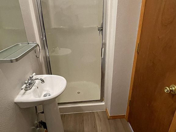 Downstairs full bathroom (toilet, sink and shower)